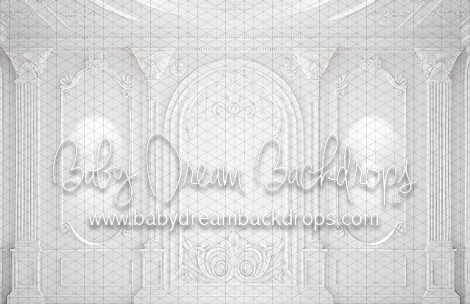 Arch Detail White Wall with Ceiling (MD)