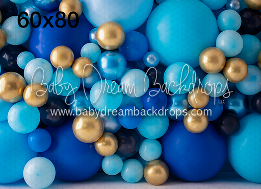 Balloon Wall Blue Gold