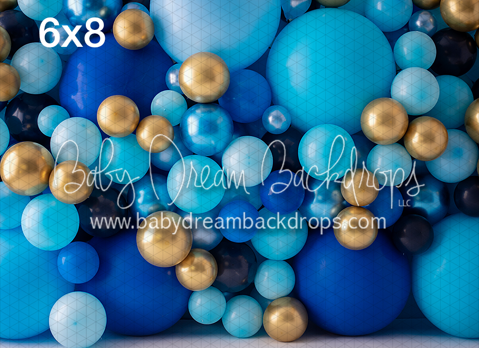 Balloon Wall Blue Gold