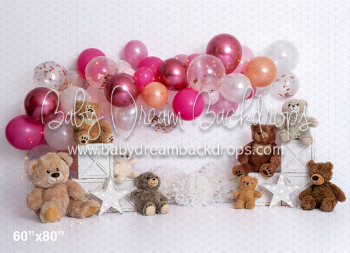 Beary Pink Party Balloons (BA)