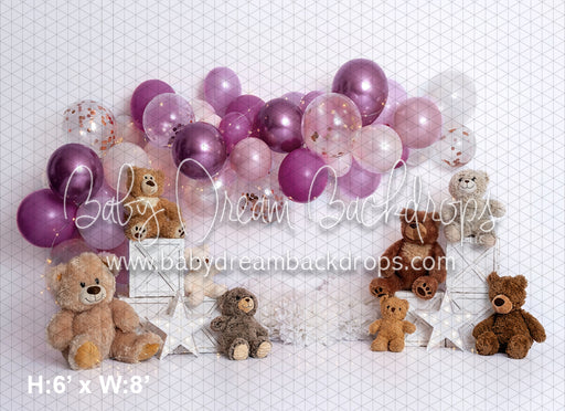 Beary Purple Party Balloons (BA)