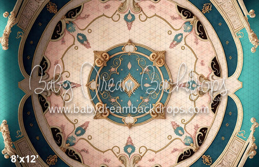 Beautiful Turquoise detailed Ballroom Floor Fabric Drop (MD)
