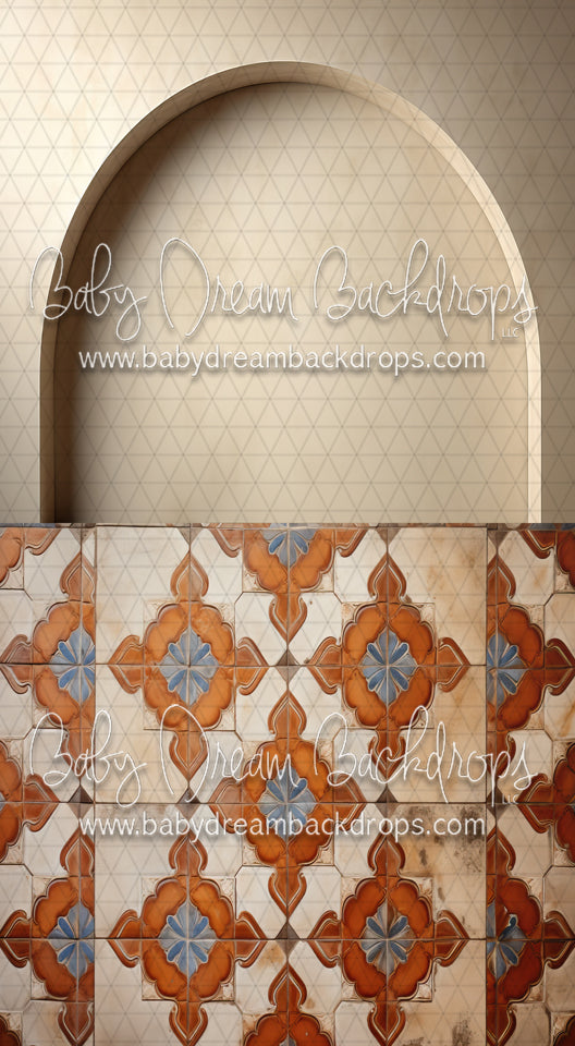 Beige Arch Wall 1 Flipped, Spanish Tile Sweep (MD)