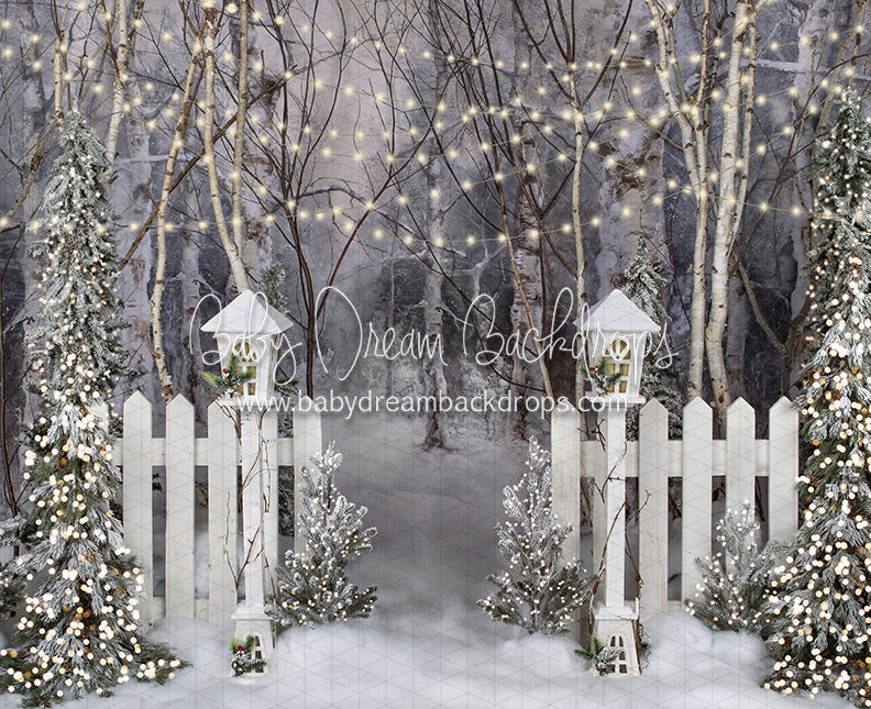 Believe in Birch Fence Path Lights