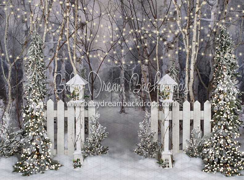 Believe in Birch Fence Path Lights