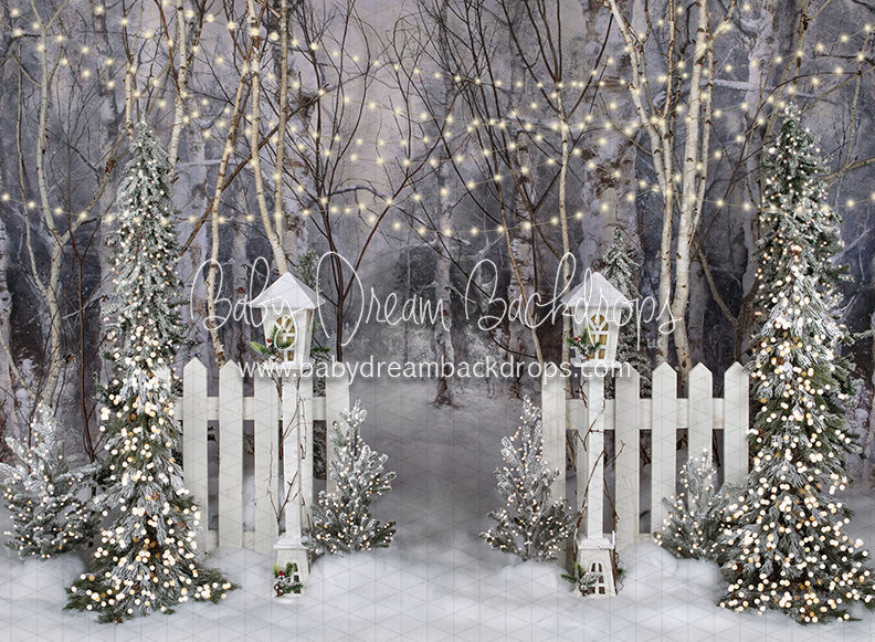 Believe in Birch Fence Path Lights