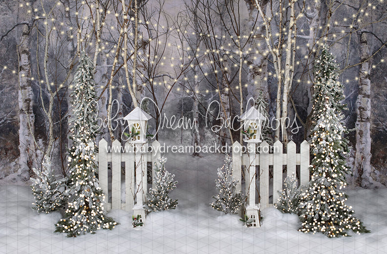 Believe in Birch Fence Path Lights