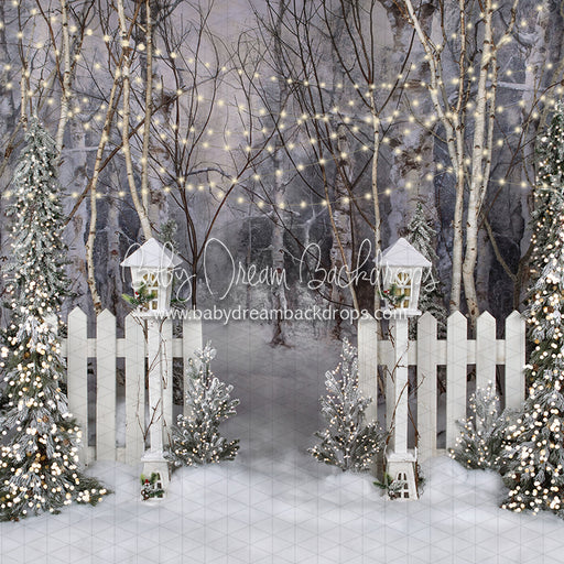 Believe in Birch Fence Path Lights