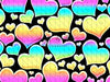 Big Rainbow Hearts Black (JG)