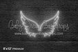 Black Metal Brick with Neon Wings White