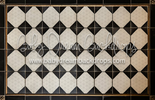 Black and Gold Old World Tile Floor (MD)