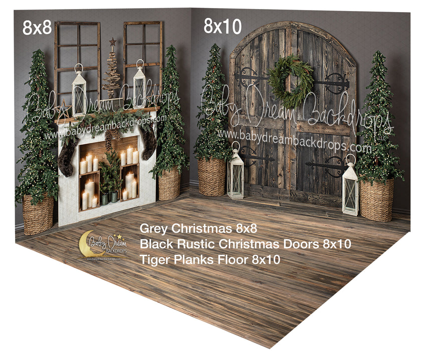 Black Rustic Grey Christmas Room