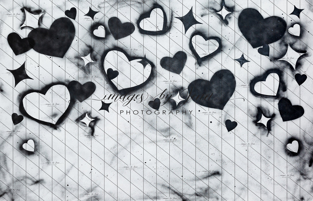 Black Graffiti Hearts (JG)