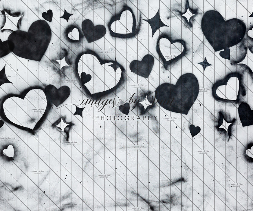 Black Graffiti Hearts (JG)
