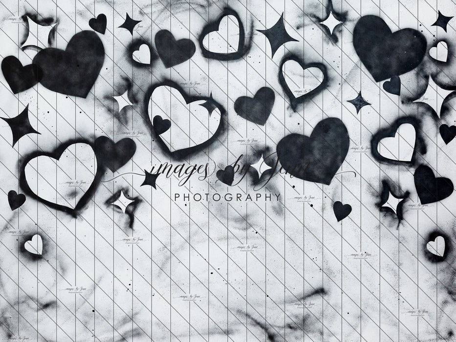 Black Graffiti Hearts (JG)