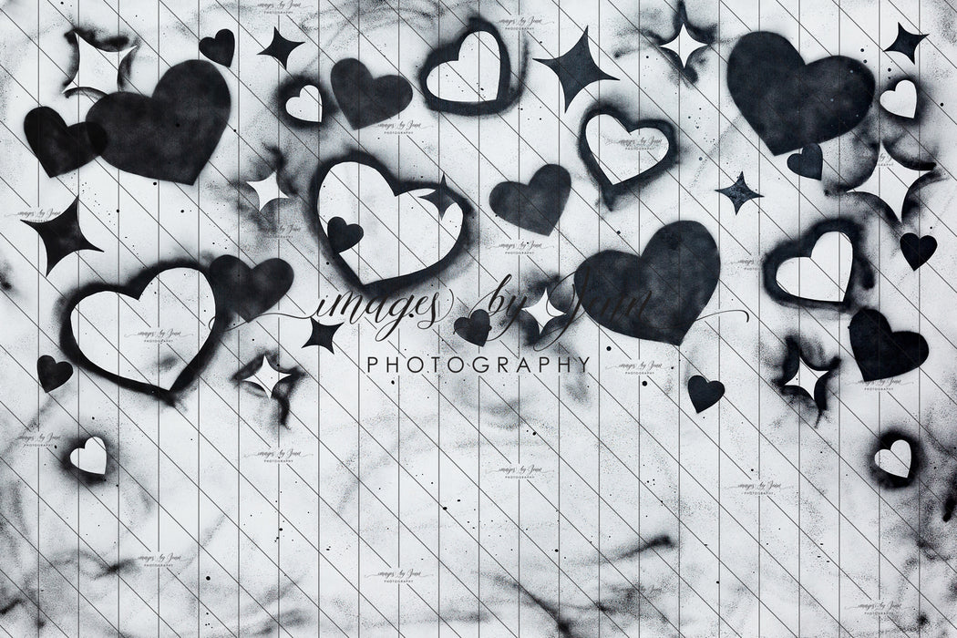 Black Graffiti Hearts (JG)