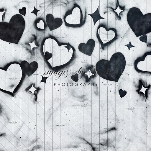 Black Graffiti Hearts (JG)