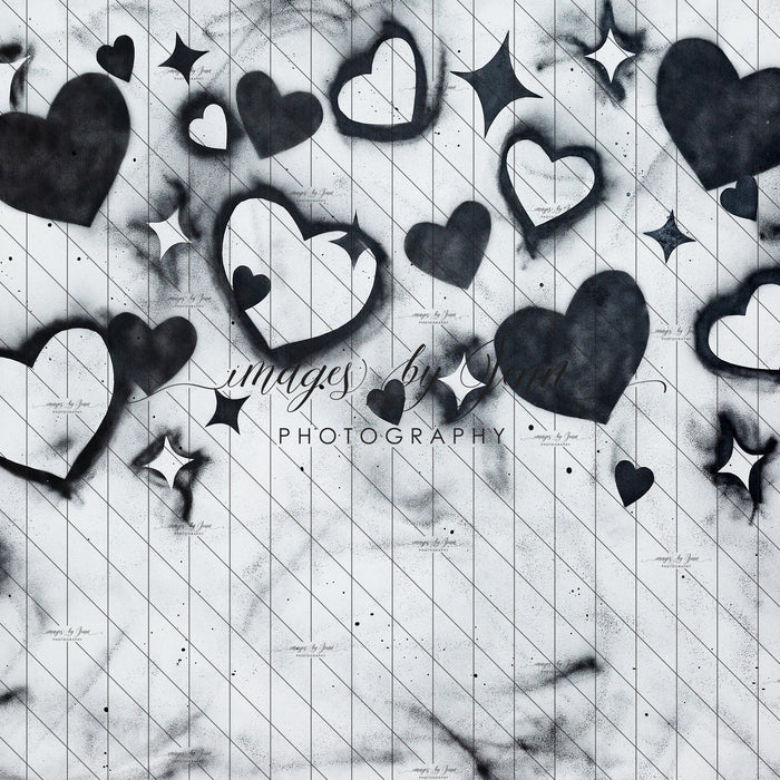 Black Graffiti Hearts (JG)