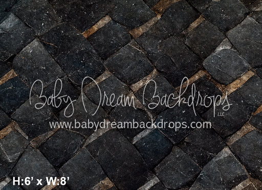 Black Stone Floor Fabric Drop (MD)