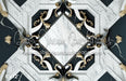 Black and Gold Marble Ballroom Floor Fabric Drop (MD)