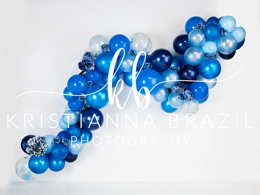 Blue Floral Balloon Garland 