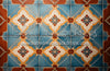 Blue Spanish Tile Flipped Fabric Floor (MD)