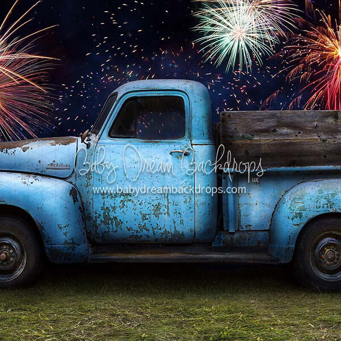 X Drop blue truck fireworks