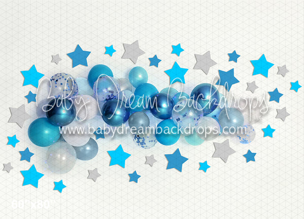 Blue & Silver Balloon Star Galaxy (BA)