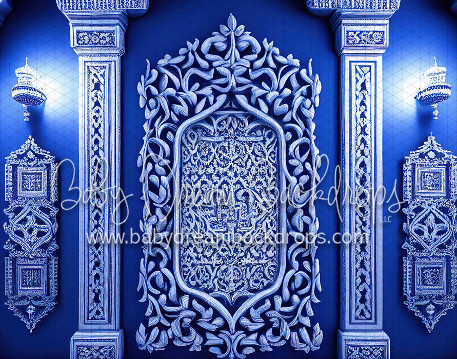 Blue and White Ornate Wall (MD)