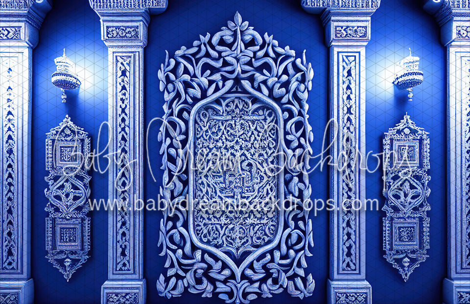 Blue and White Ornate Wall (MD)
