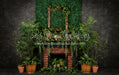 Boho Boxwood Dark Fireplace (JA)