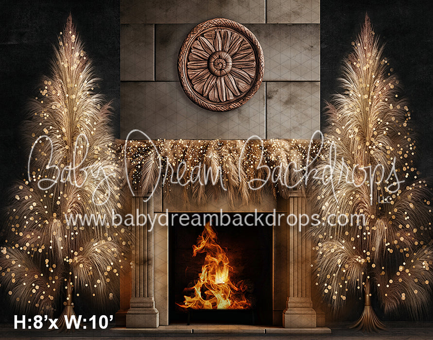 Boho Rust and Fluffy Christmas Fireplace (VR)
