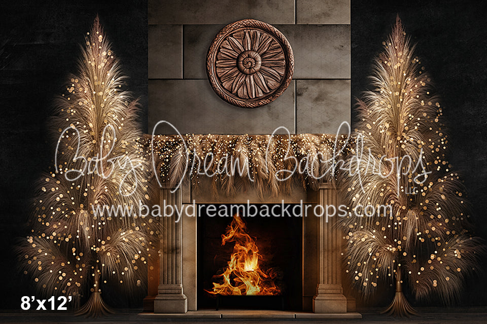 Boho Rust and Fluffy Christmas Fireplace (VR)