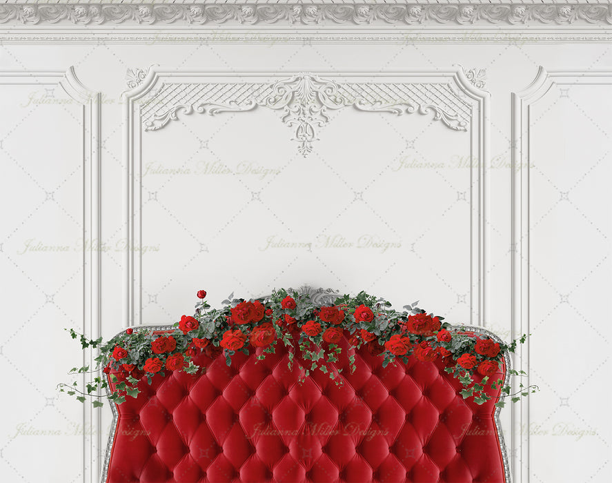 Boudoir Rose Red Headboard 