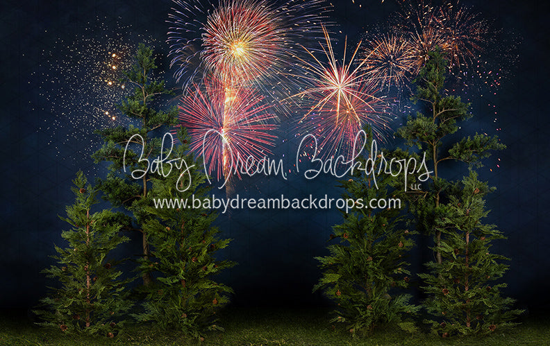 X Drop camping under the fireworks