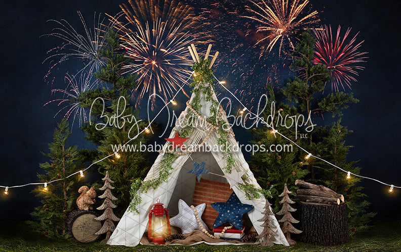Camping Under the Fireworks Tent