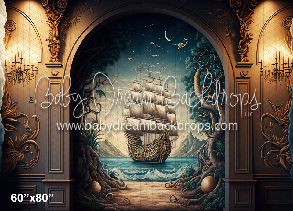 Caribbean Ship Painted Wall (MD)