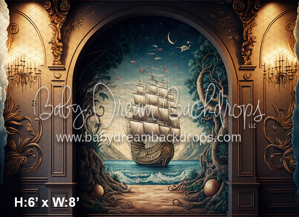 Caribbean Ship Painted Wall (MD)