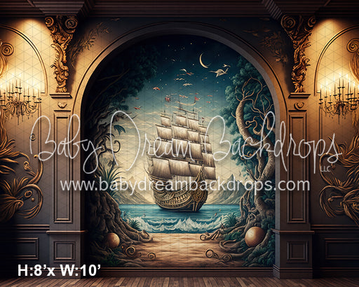 Caribbean Ship Painted Wall (MD)