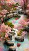 X Drop Sweeps cherry blosson water garden path sm