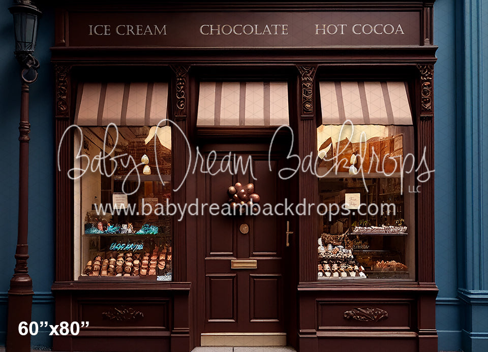 Chocolate Shop Storefront (AZ) Baby Dream Backdrops