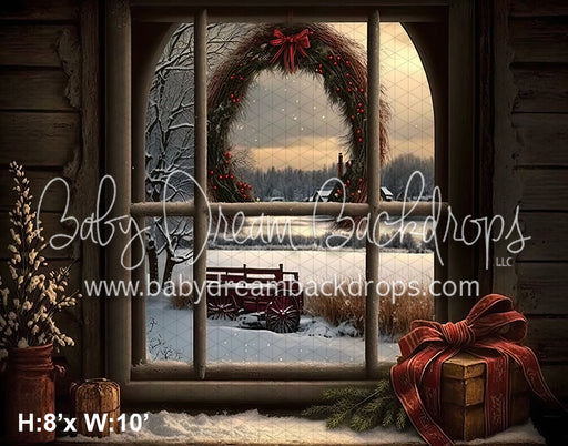 Christmas Barn Window Sunrise (SM)