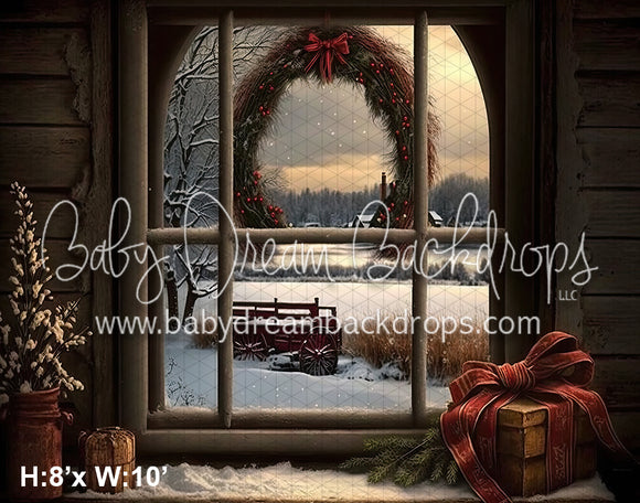 Christmas Barn Window Sunrise (SM)