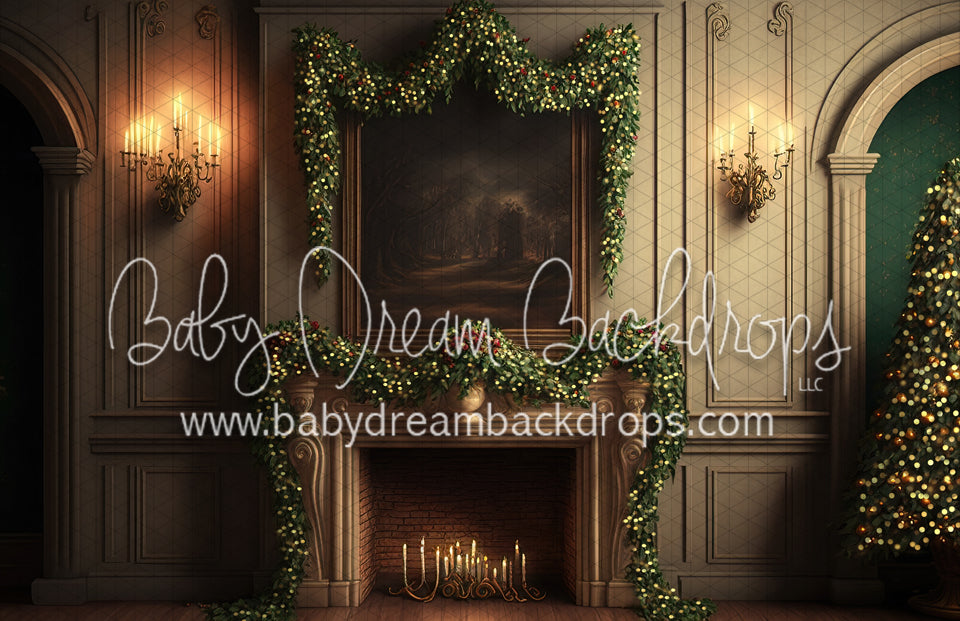 Christmas Garland Mantle with lights (MD)