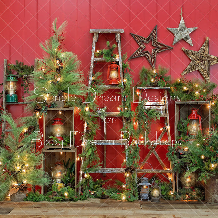 X Drop christmas lantern ladder