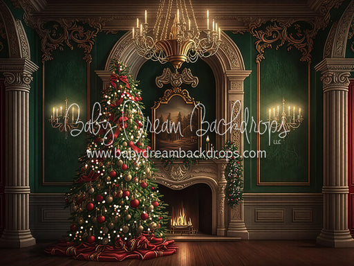 Christmas Tree Mantle With Lights (BD)