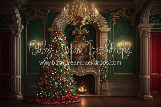 Christmas Tree Mantle With Lights (BD)