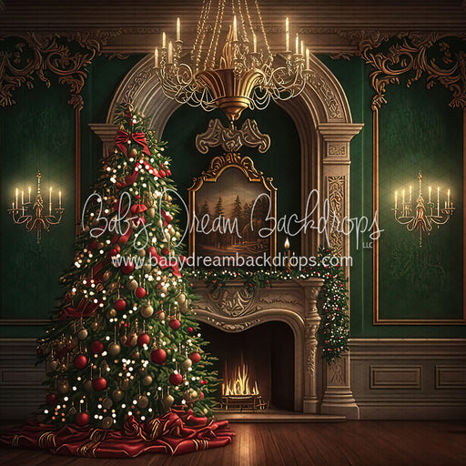 Christmas Tree Mantle With Lights (BD)
