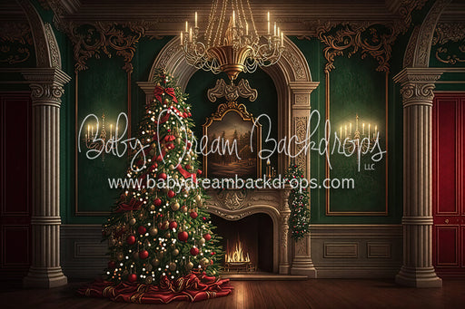 Christmas Tree Mantle With Lights (BD)