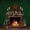 X Drop christmas at home fireplace colors ja